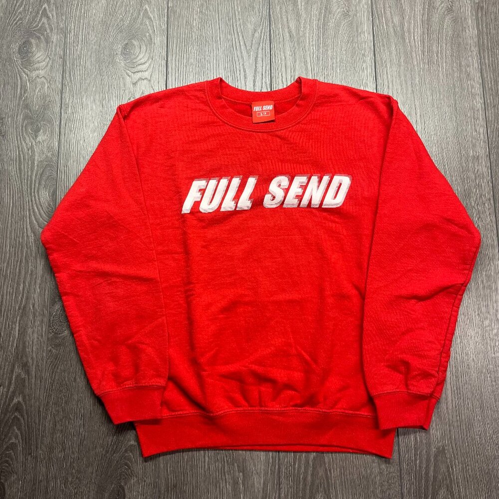 Full Send Nelk Boys Red Sweatshirt Small Mens Spell‎ Out